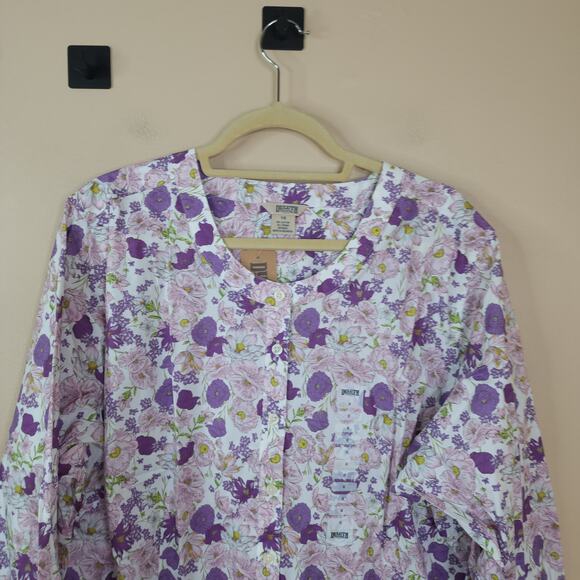 Duluth Wrinklefighter Tunic Lavender Floral Size 1X - Picture 2 of 9